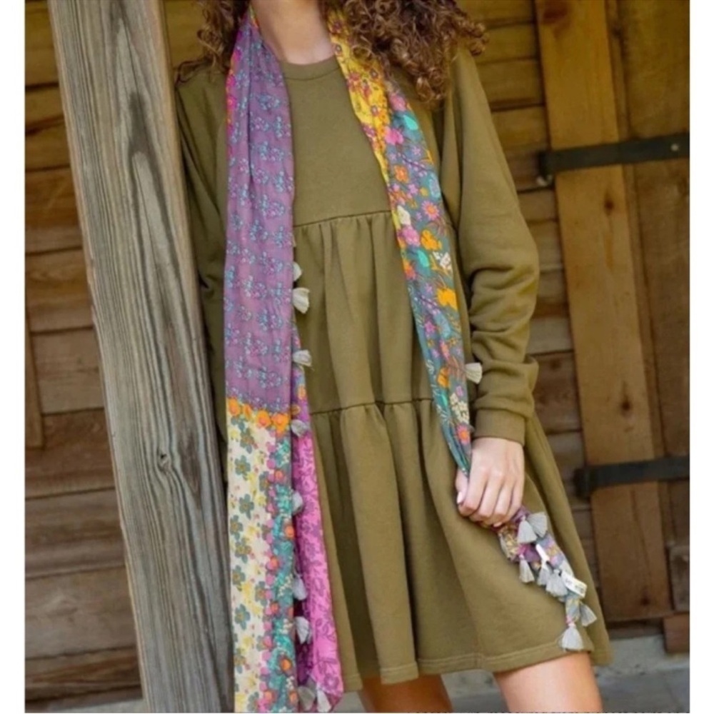 Natural Life Joey Tiered Sweater Dress in Olive